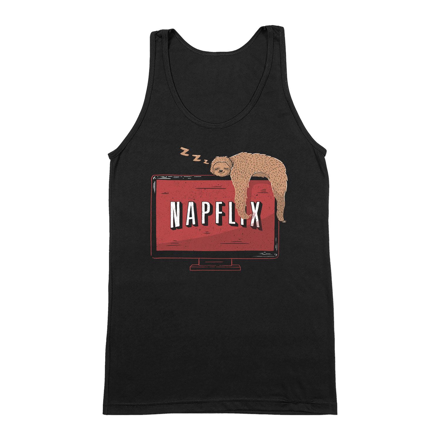 napflix netflix lajhár lusta Fekete Férfi Trikó