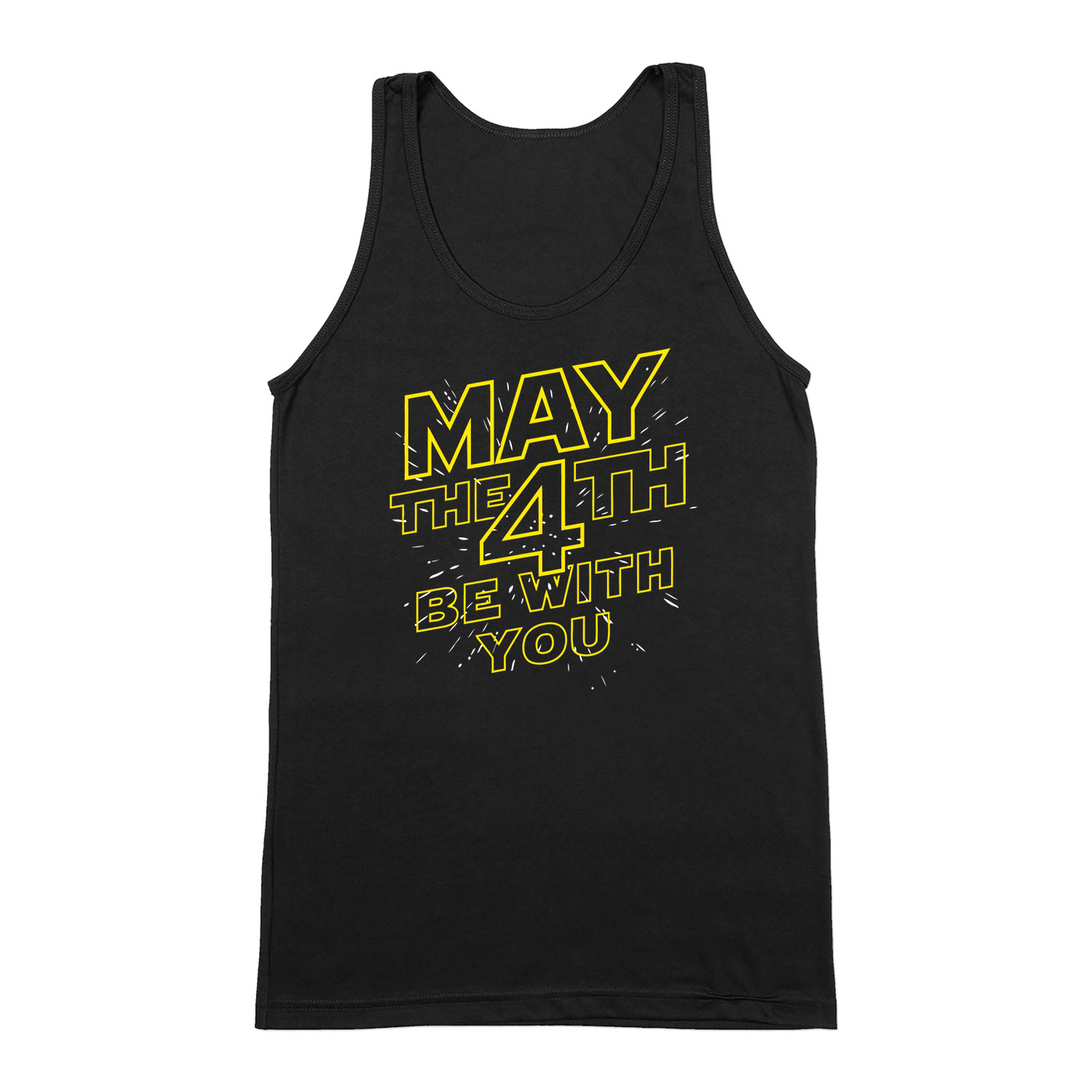 star wars may the fourth 4 be with you Fekete Férfi Trikó