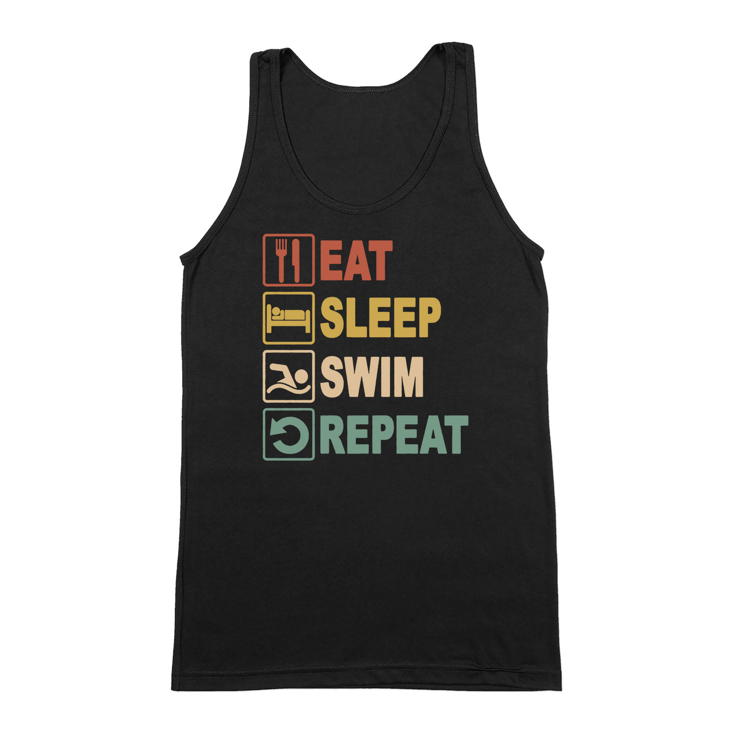 úszás úszós swim Fekete Férfi Trikó