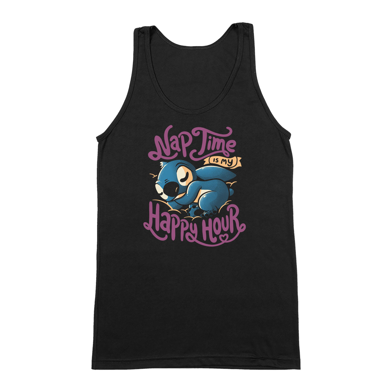 lusta alvós alvó stitch Fekete Férfi Trikó