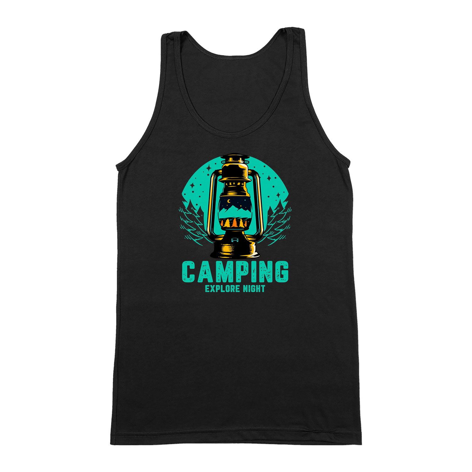 kemping kempingezés camping Fekete Férfi Trikó