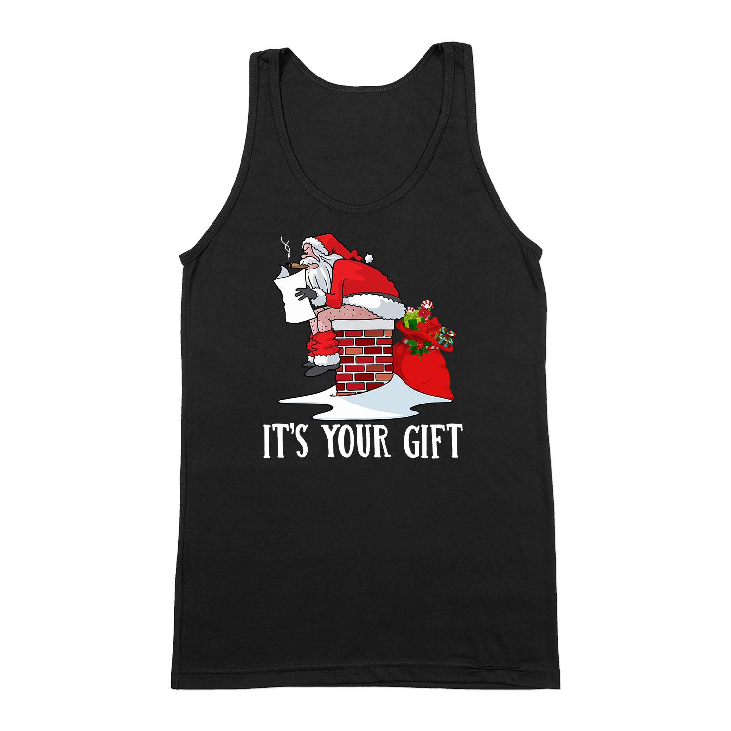 gonosz mikulás santa claus humor karácsony Fekete Férfi Trikó