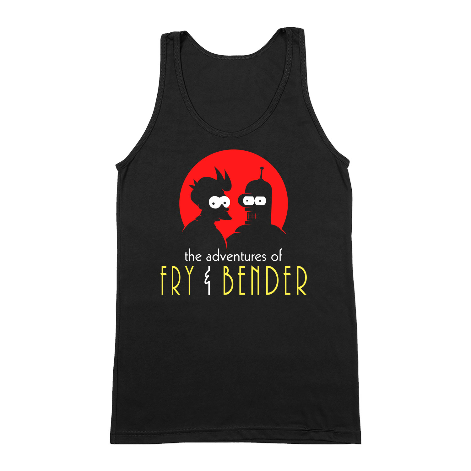 adventures of fry and bender futurama Fekete Férfi Trikó