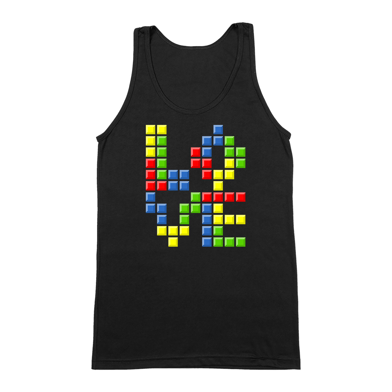 love tetris tetrisz Fekete Férfi Trikó