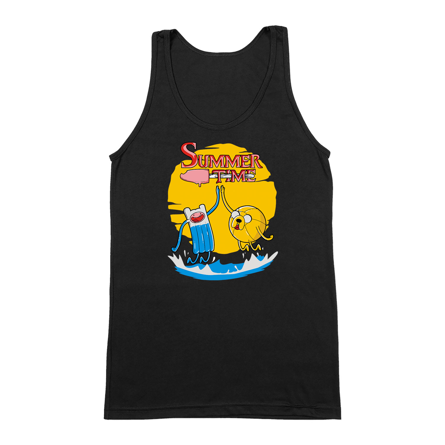 summer time nyár nyaralás adventure time Fekete Férfi Trikó
