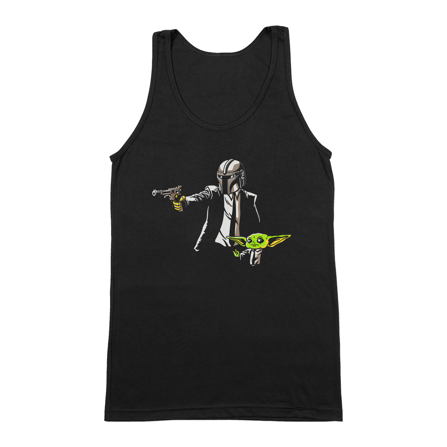 a mandalorian baba yoda baby yoda mando Fekete Férfi Trikó