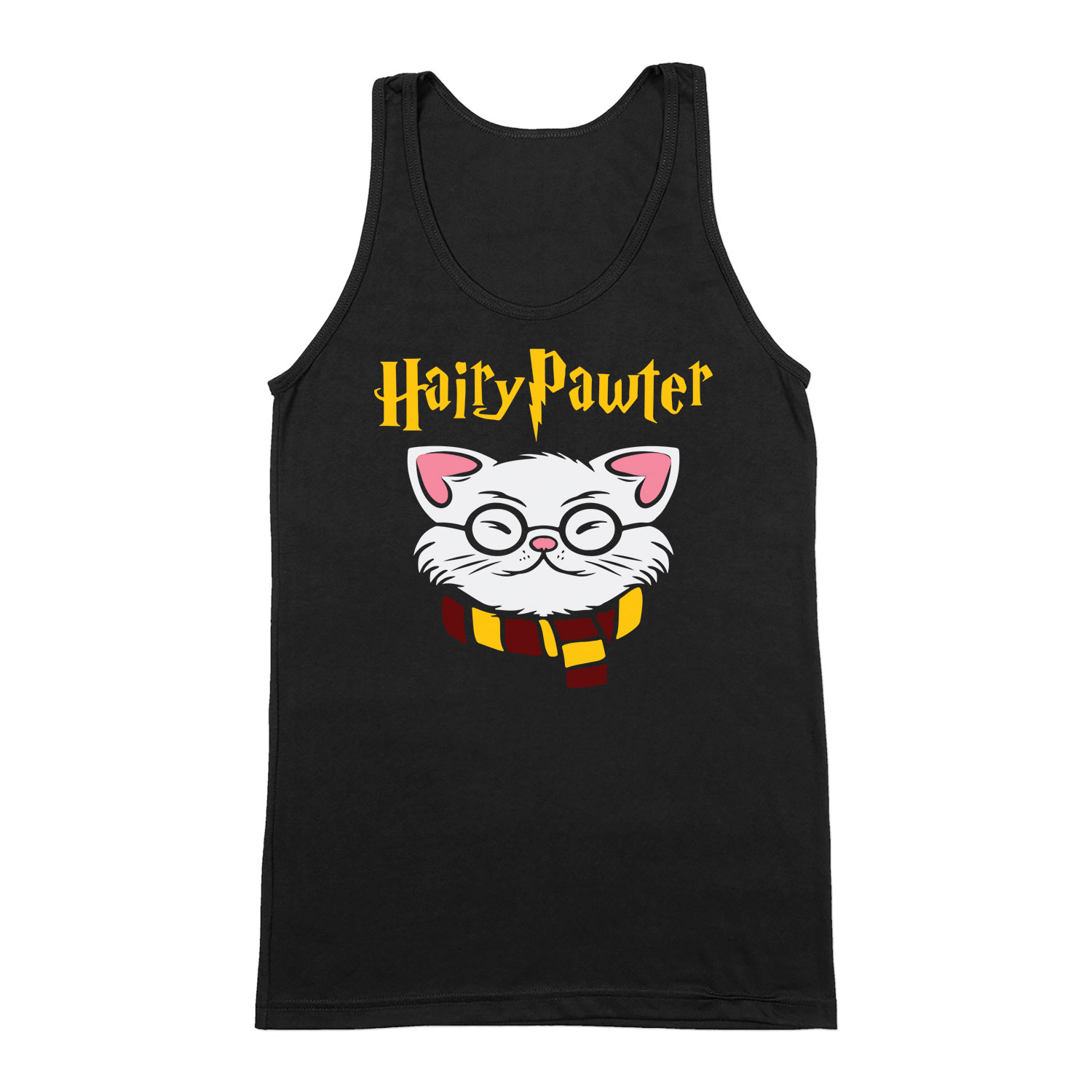 macska macskás cica cicás harry potter Fekete Férfi Trikó