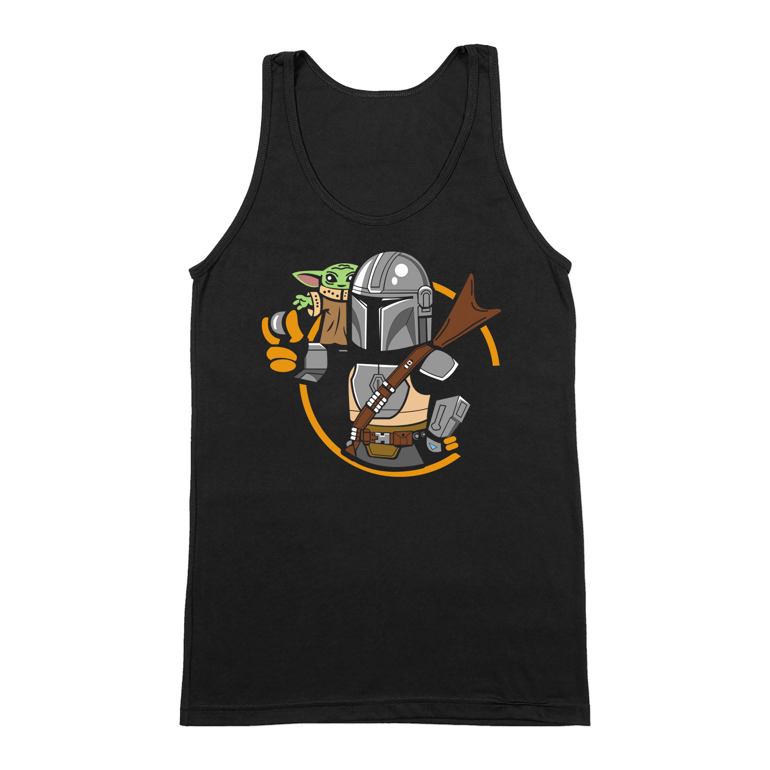 the mandalorian baba yoda baby yoda Fekete Férfi Trikó