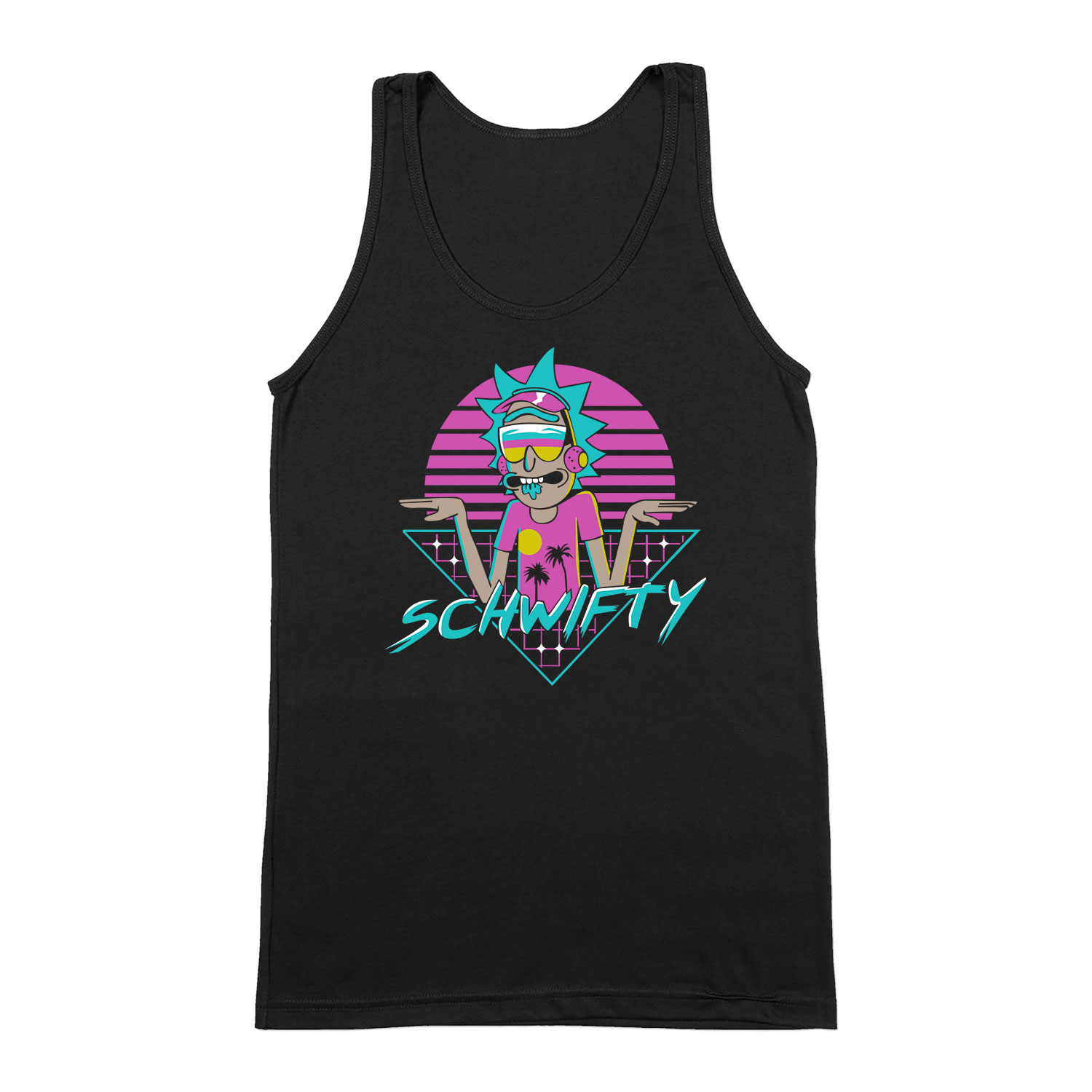 schwifty rick és morty Fekete Férfi Trikó