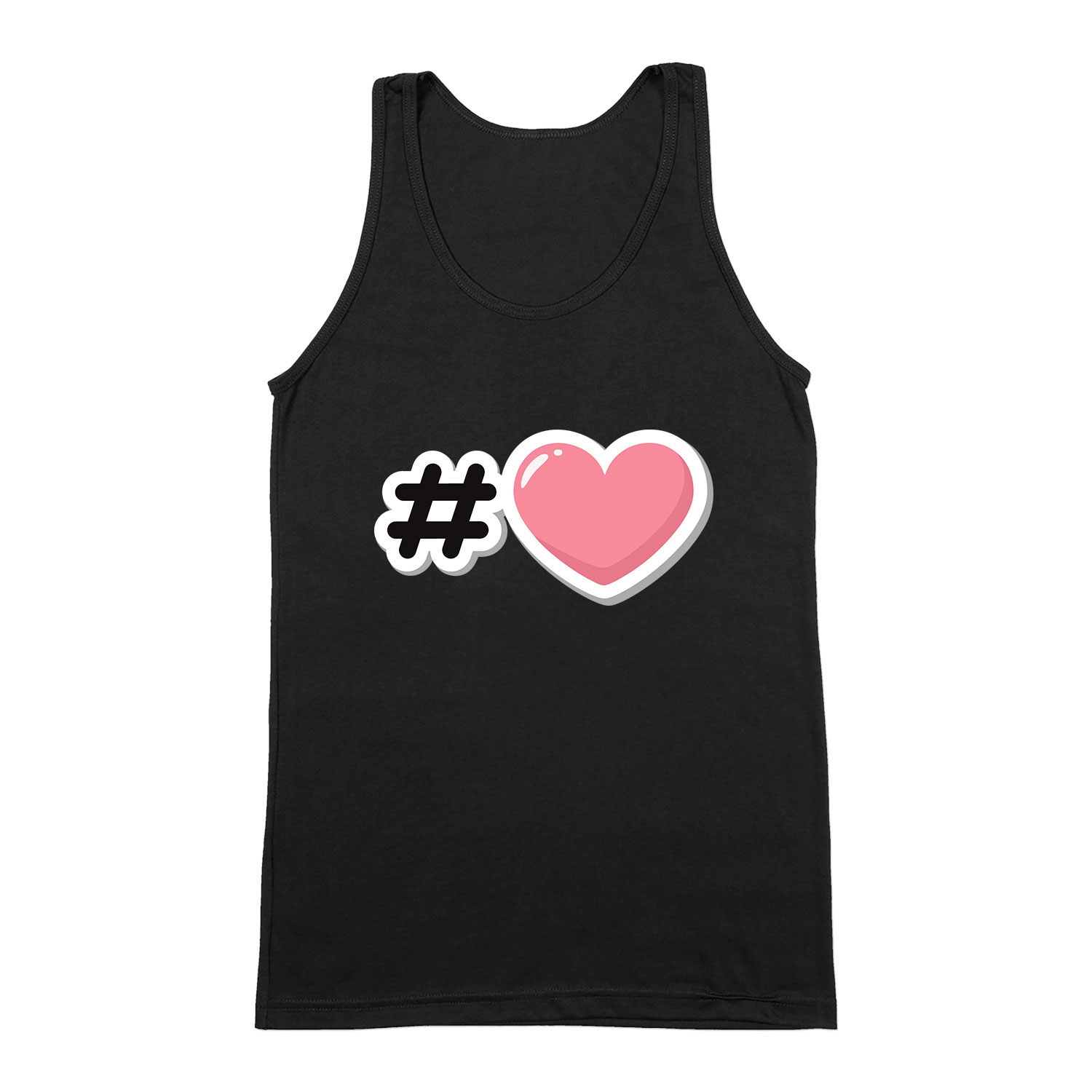 heart szív Fekete Férfi Trikó
