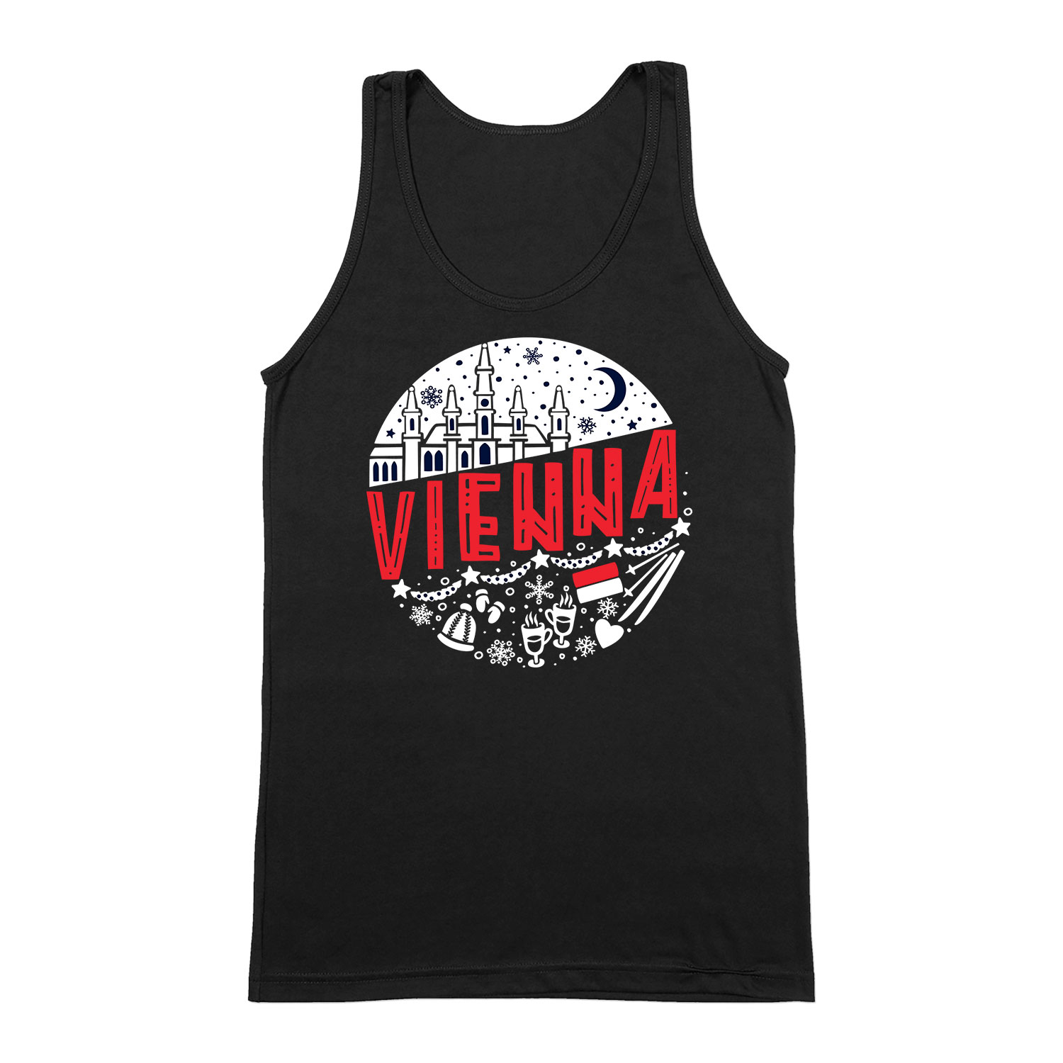 Vienna Austria ausztria bécs karácsony karácsonyos Fekete Férfi Trikó