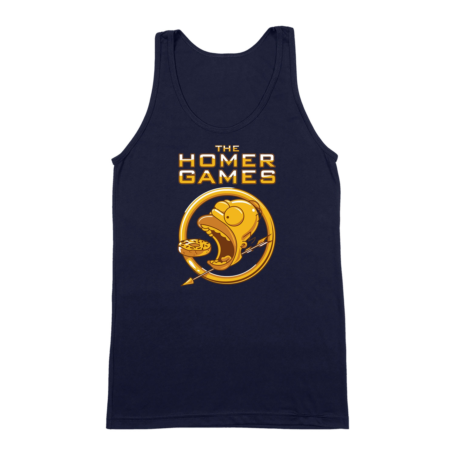 Homer Simpson Hunger Games fánk donut Sötétkék Férfi Trikó