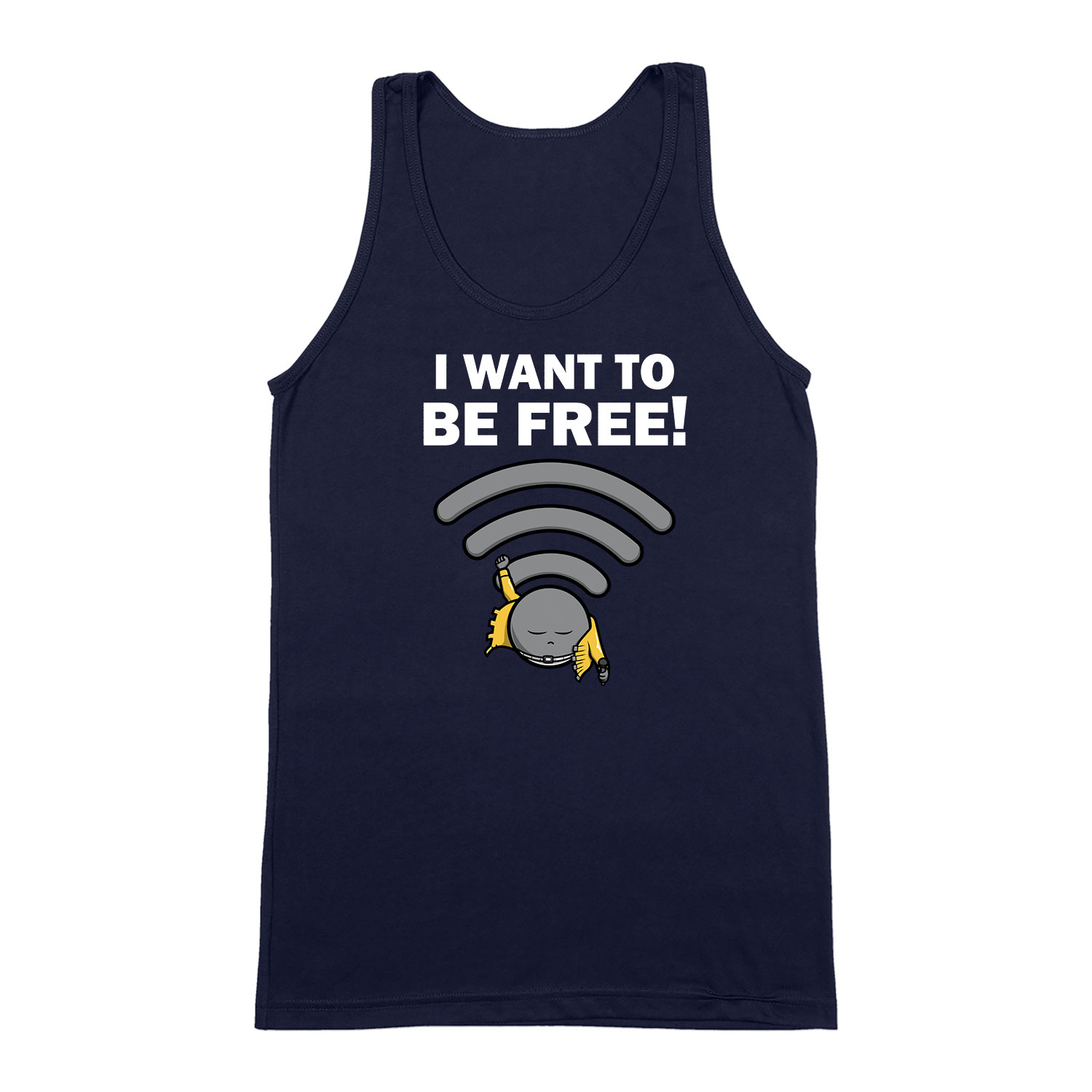 wifi humor freddie mercury Sötétkék Férfi Trikó
