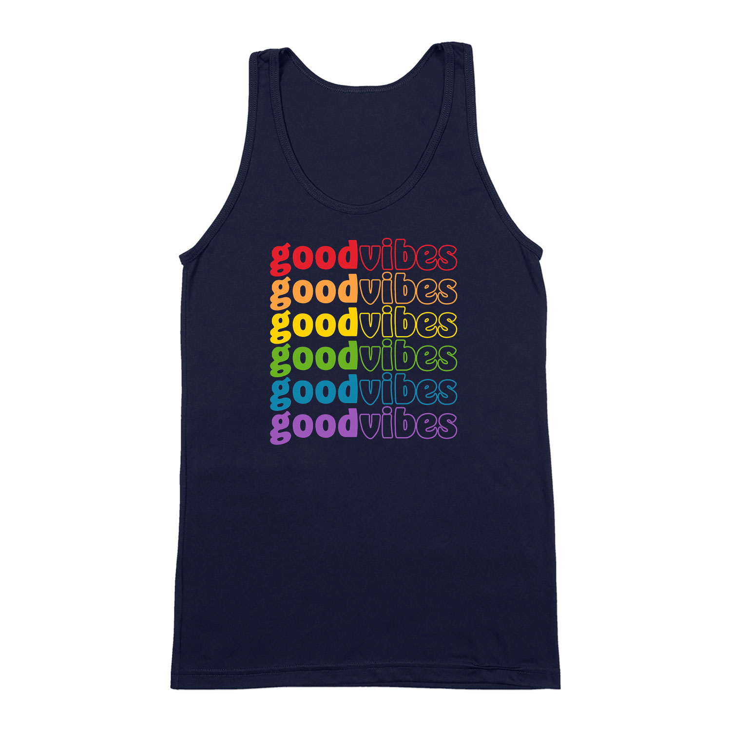 good vibes szivárvány Sötétkék Férfi Trikó