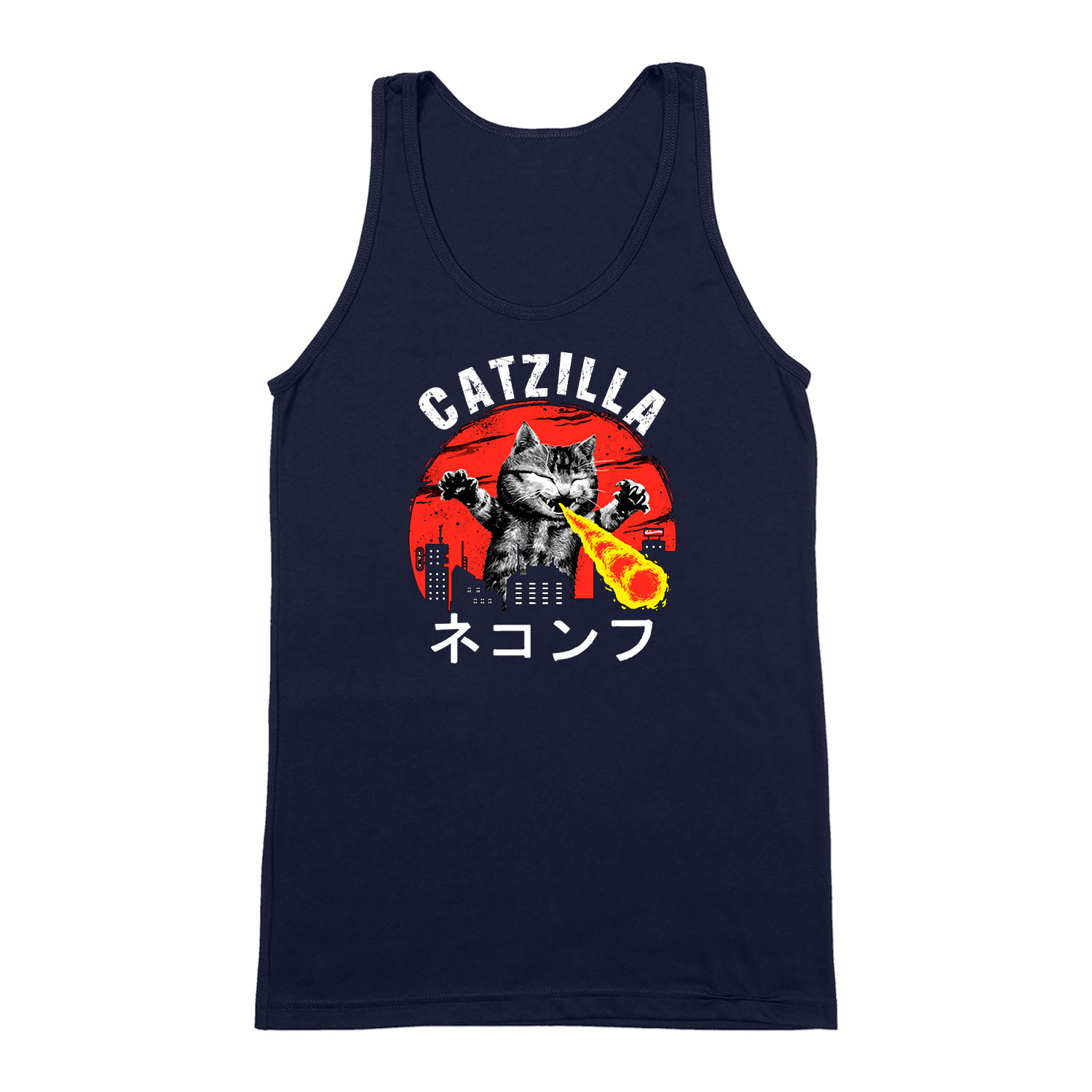 catzilla macska macskás cica cicás Sötétkék Férfi Trikó