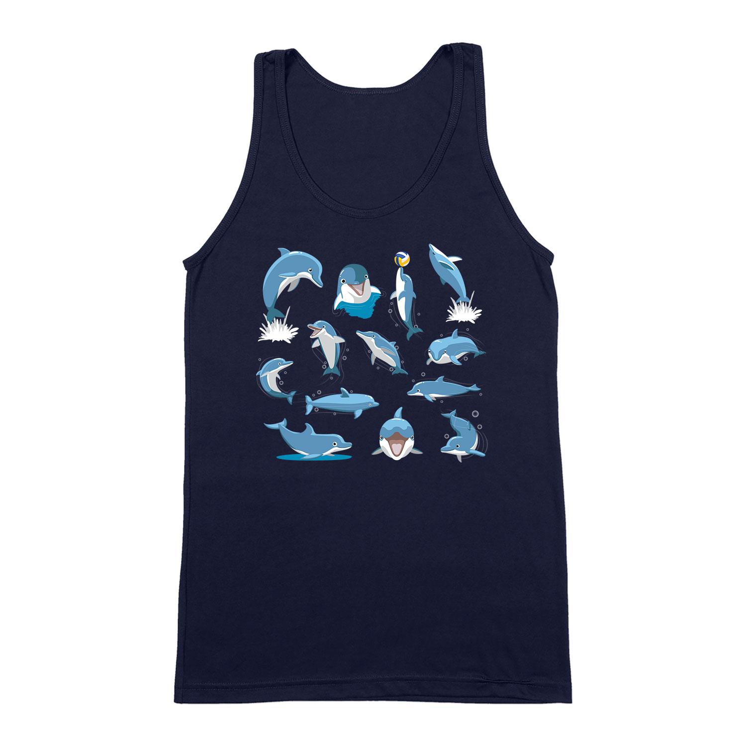 delfin delfinek Sötétkék Férfi Trikó