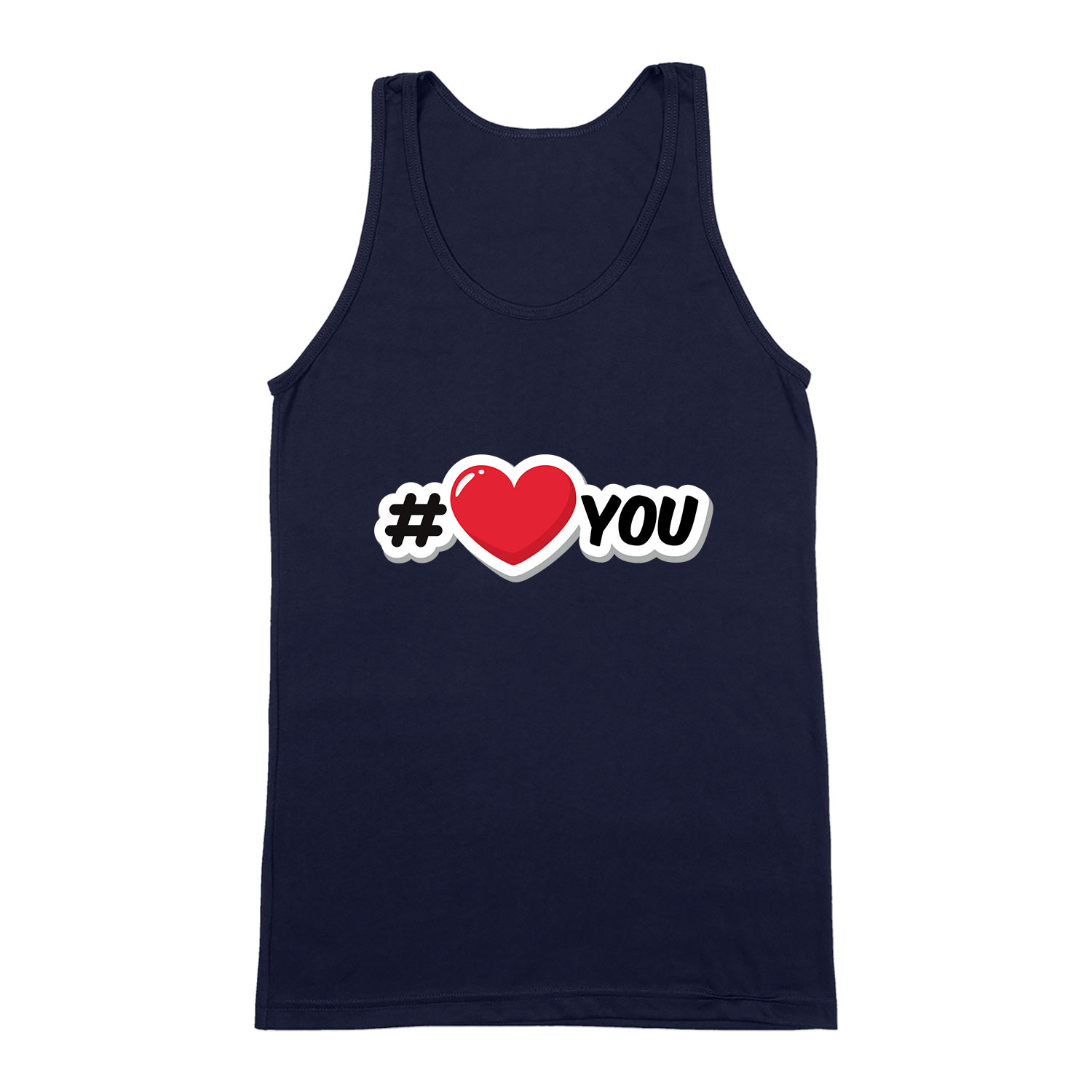 i love you Sötétkék Férfi Trikó