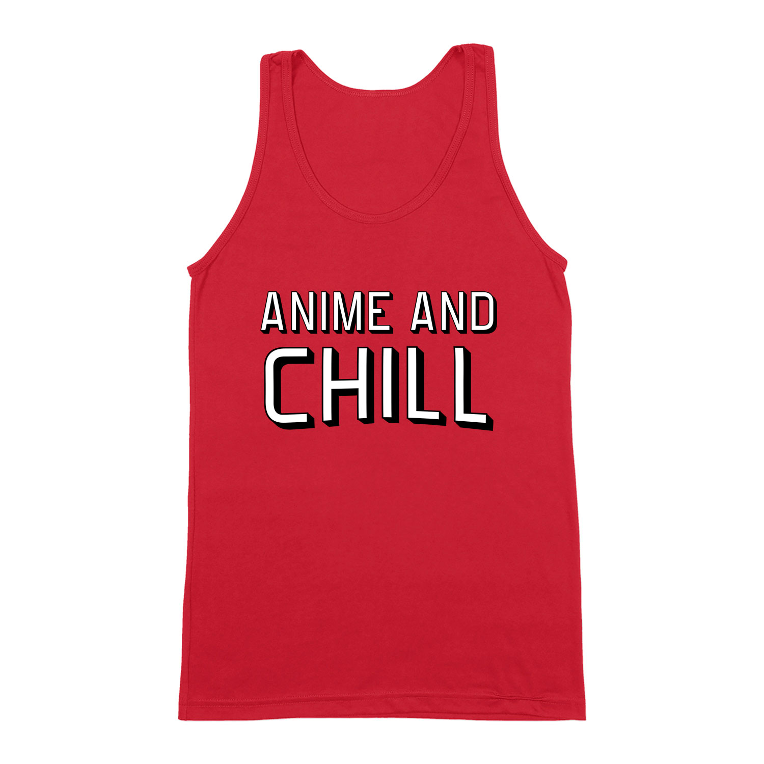 anime and chill Piros Férfi Trikó