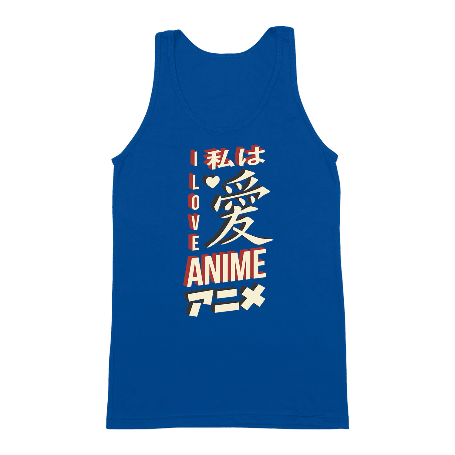 i love anime Kék Férfi Trikó