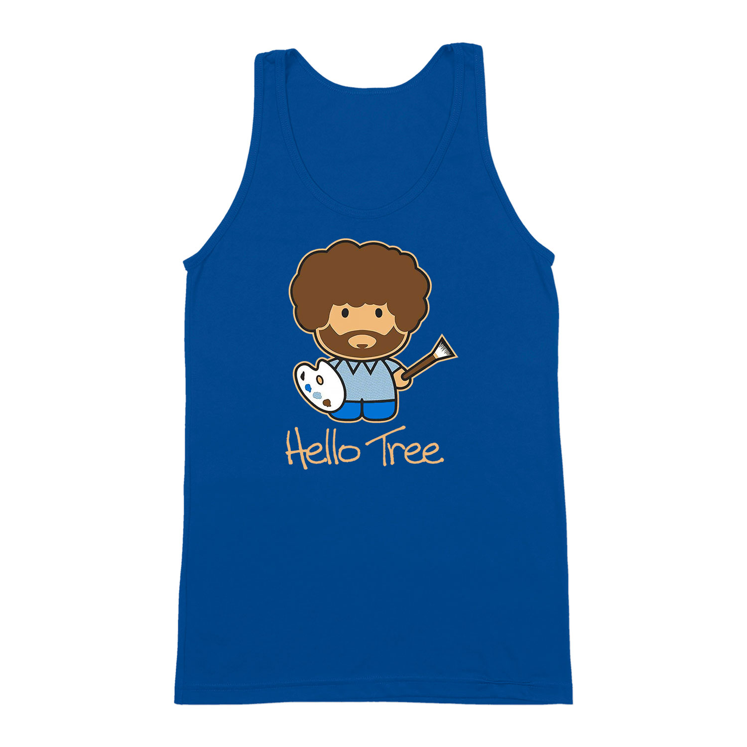 Bob Ross festészet festő Kék Férfi Trikó