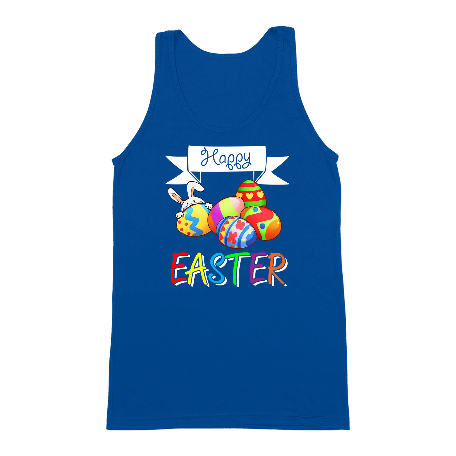 happy easter húsvét Kék Férfi Trikó
