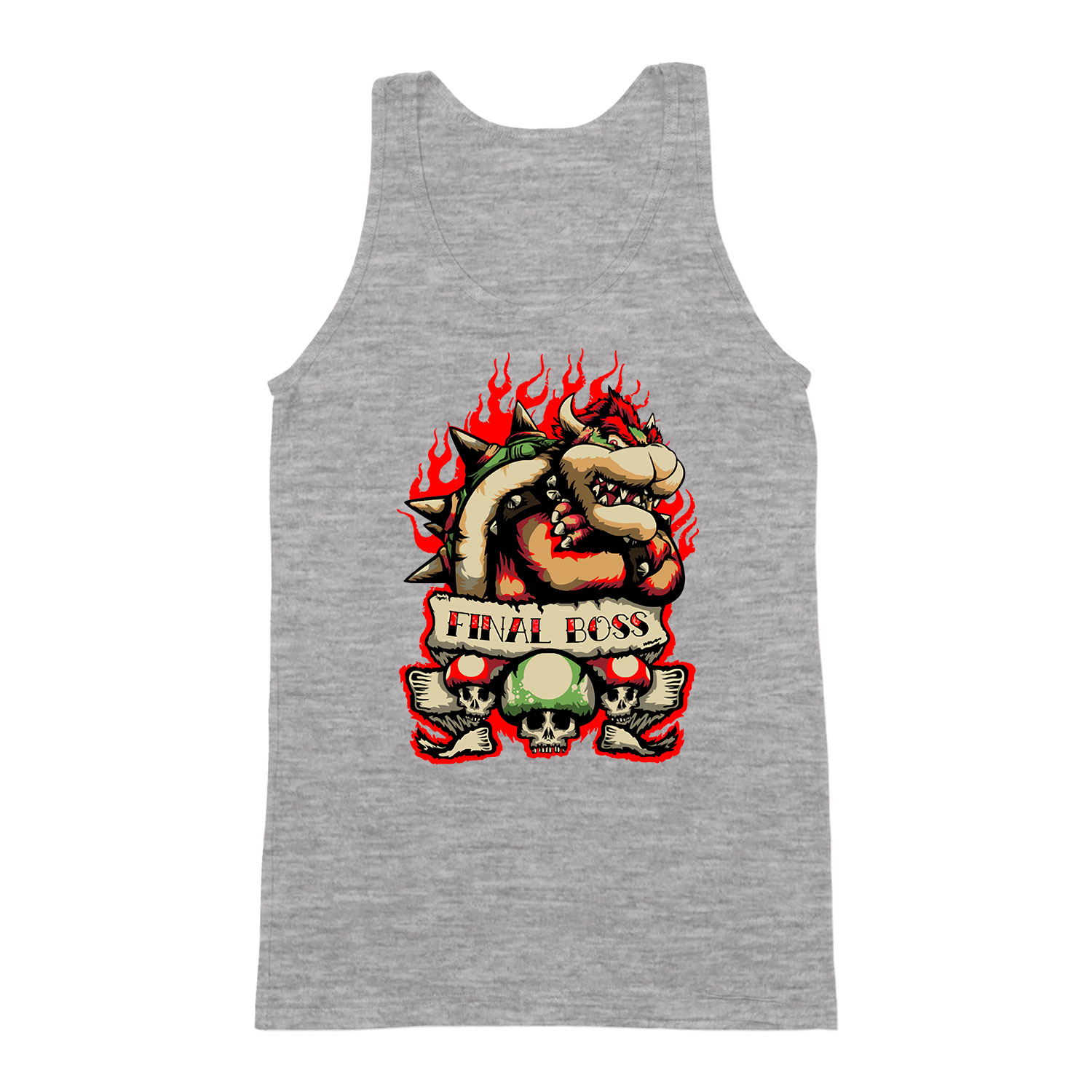 Final Boss mario bowser gamer Sportszürke Férfi Trikó