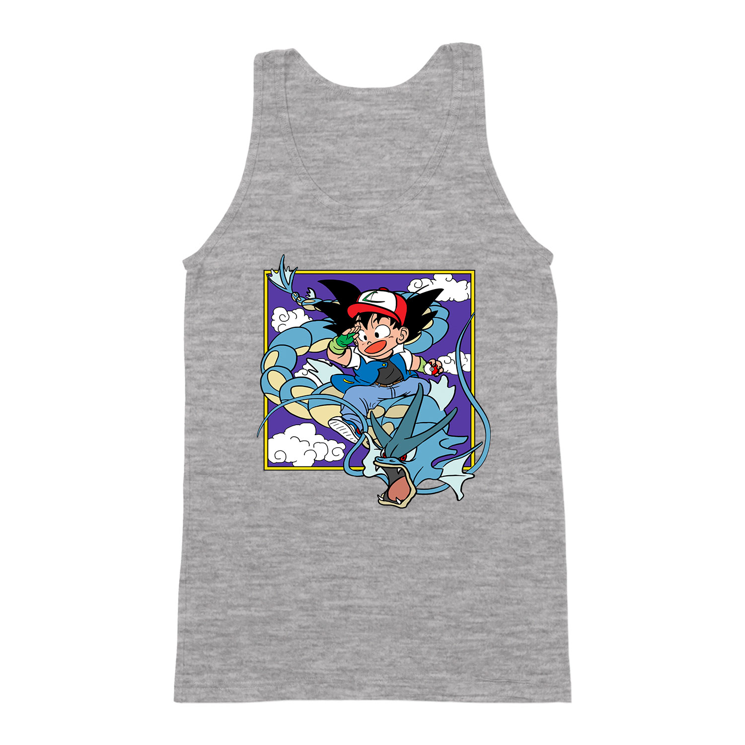dragon ball gyarados son goku Sportszürke Férfi Trikó