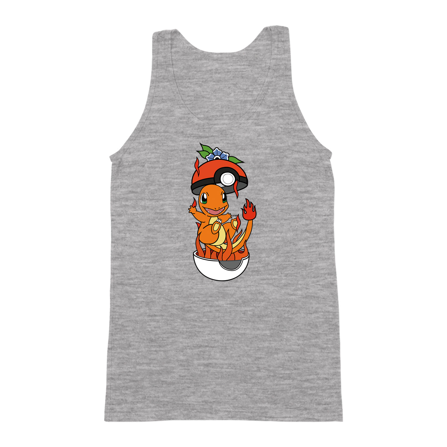 pokemon charmander Sportszürke Férfi Trikó