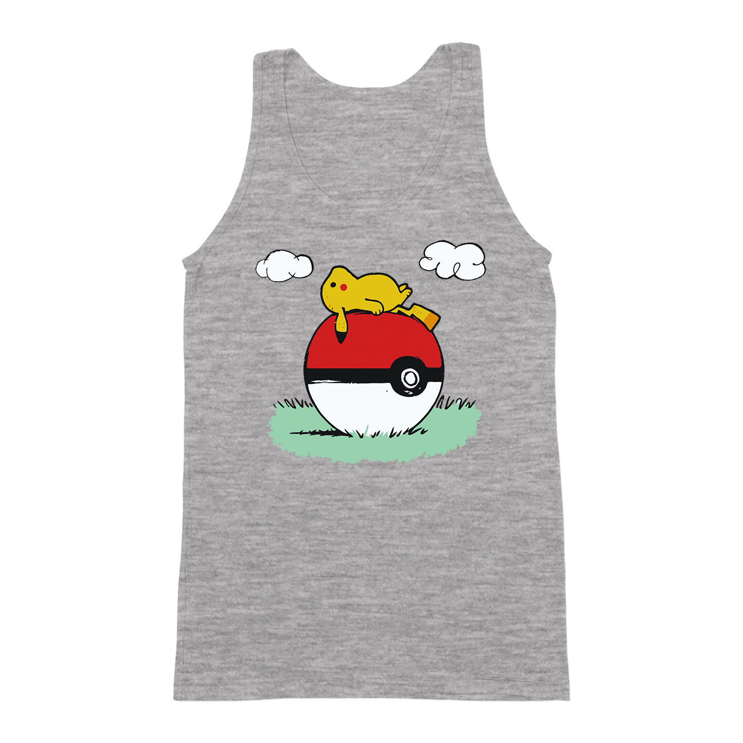 Pikachu Pokemon Snoopy Sportszürke Férfi Trikó