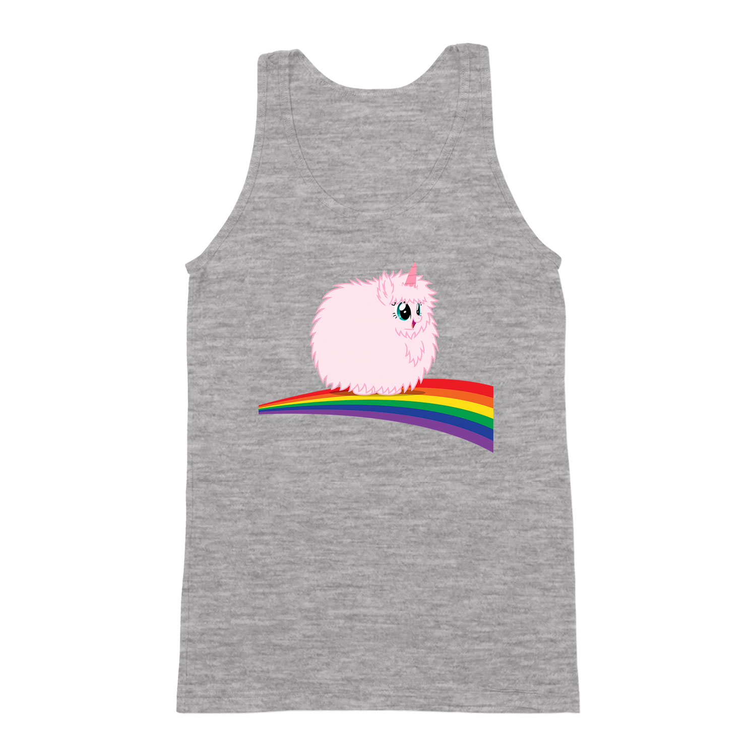 pink fluffy unicorn dancing on rainbow Sportszürke Férfi Trikó