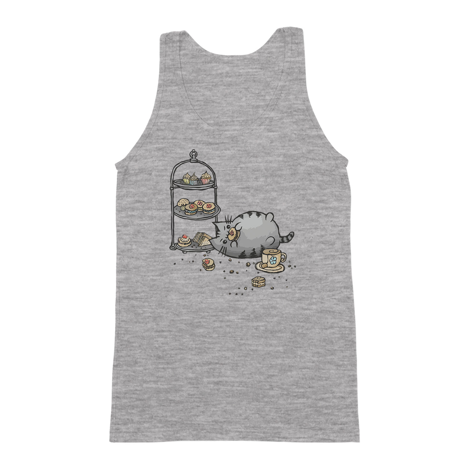 pusheen macska macskás cica cicás Sportszürke Férfi Trikó
