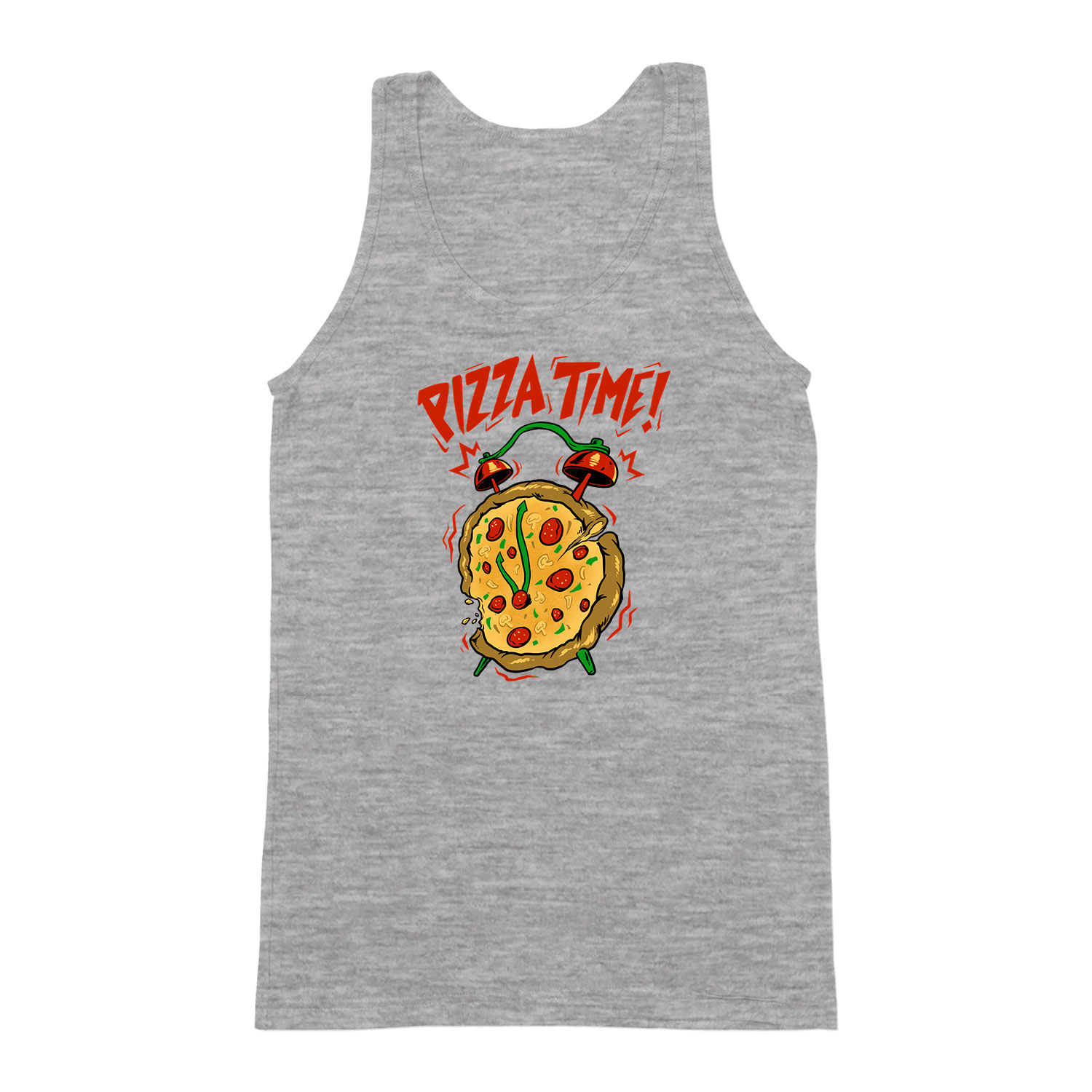 pizza time  Sportszürke Férfi Trikó