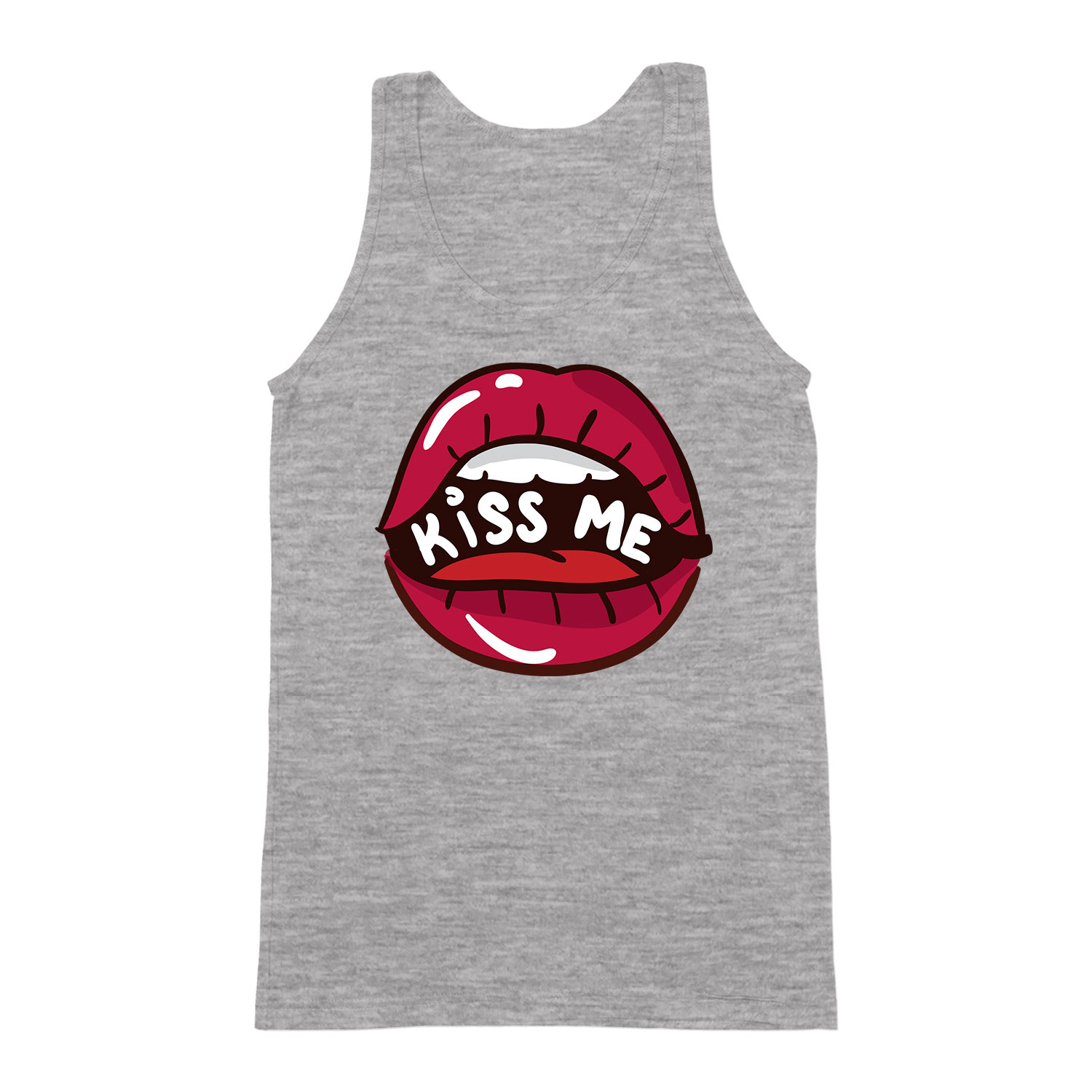 kiss me lips ajak ajkak száj Sportszürke Férfi Trikó