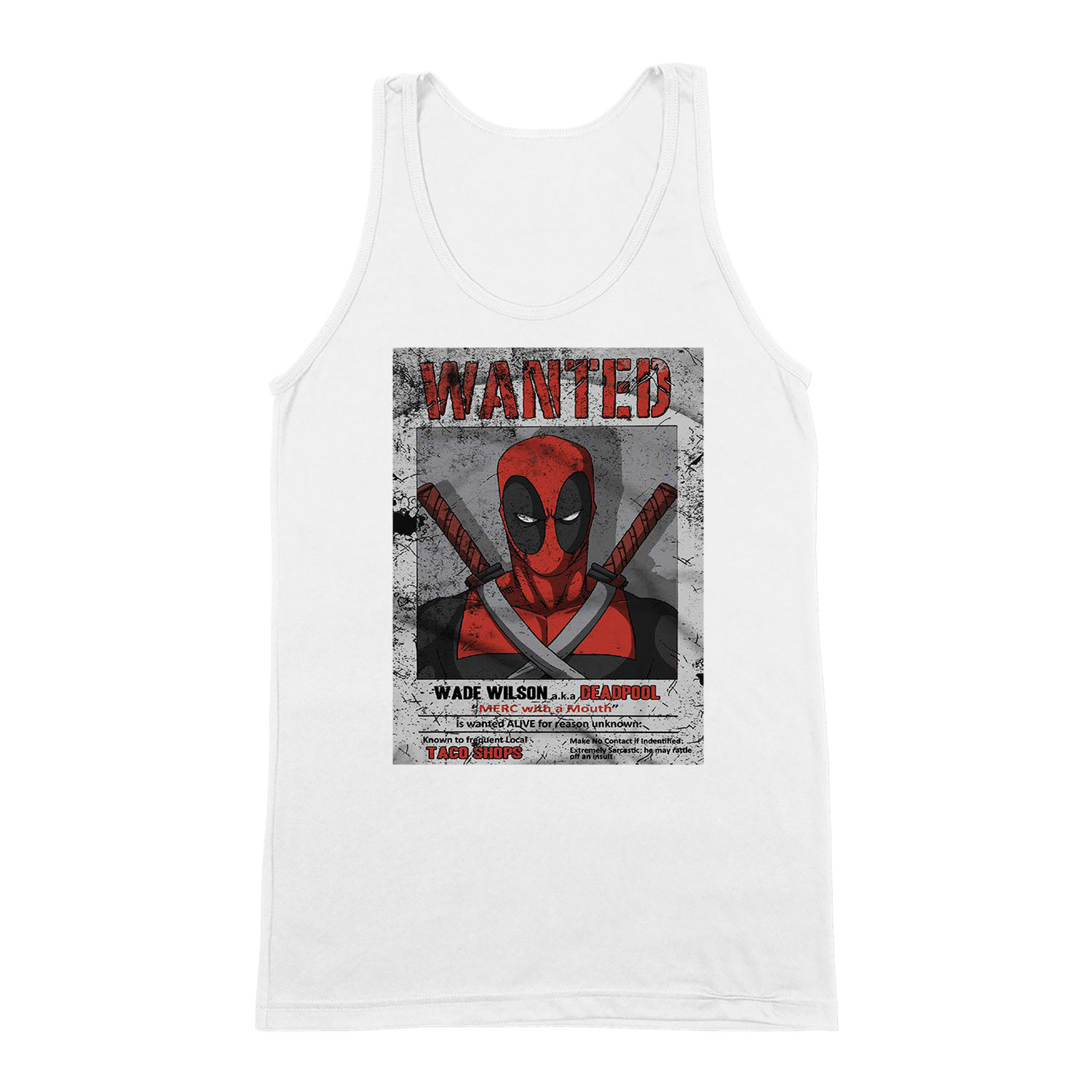 deadpool wade wilson Fehér Férfi Trikó