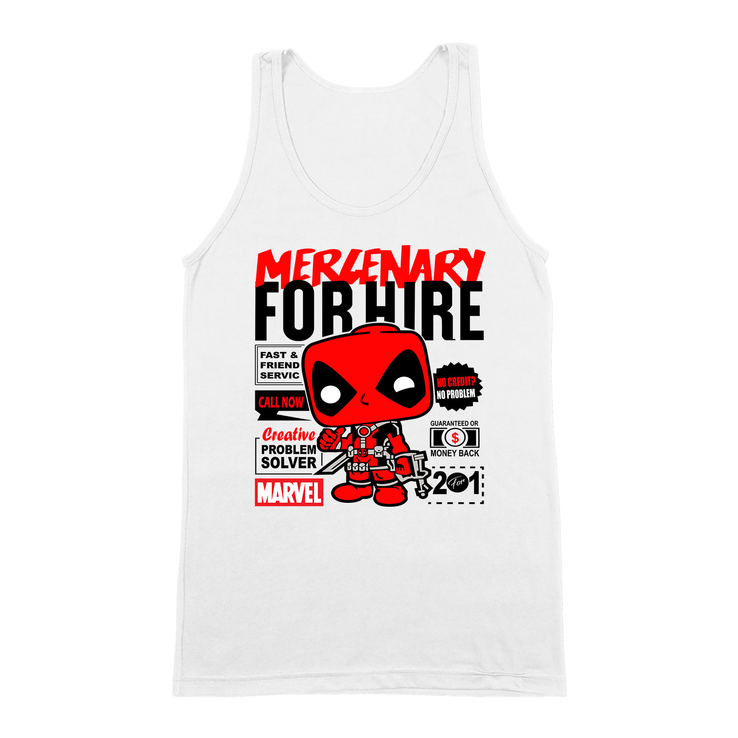deadpool Fehér Férfi Trikó