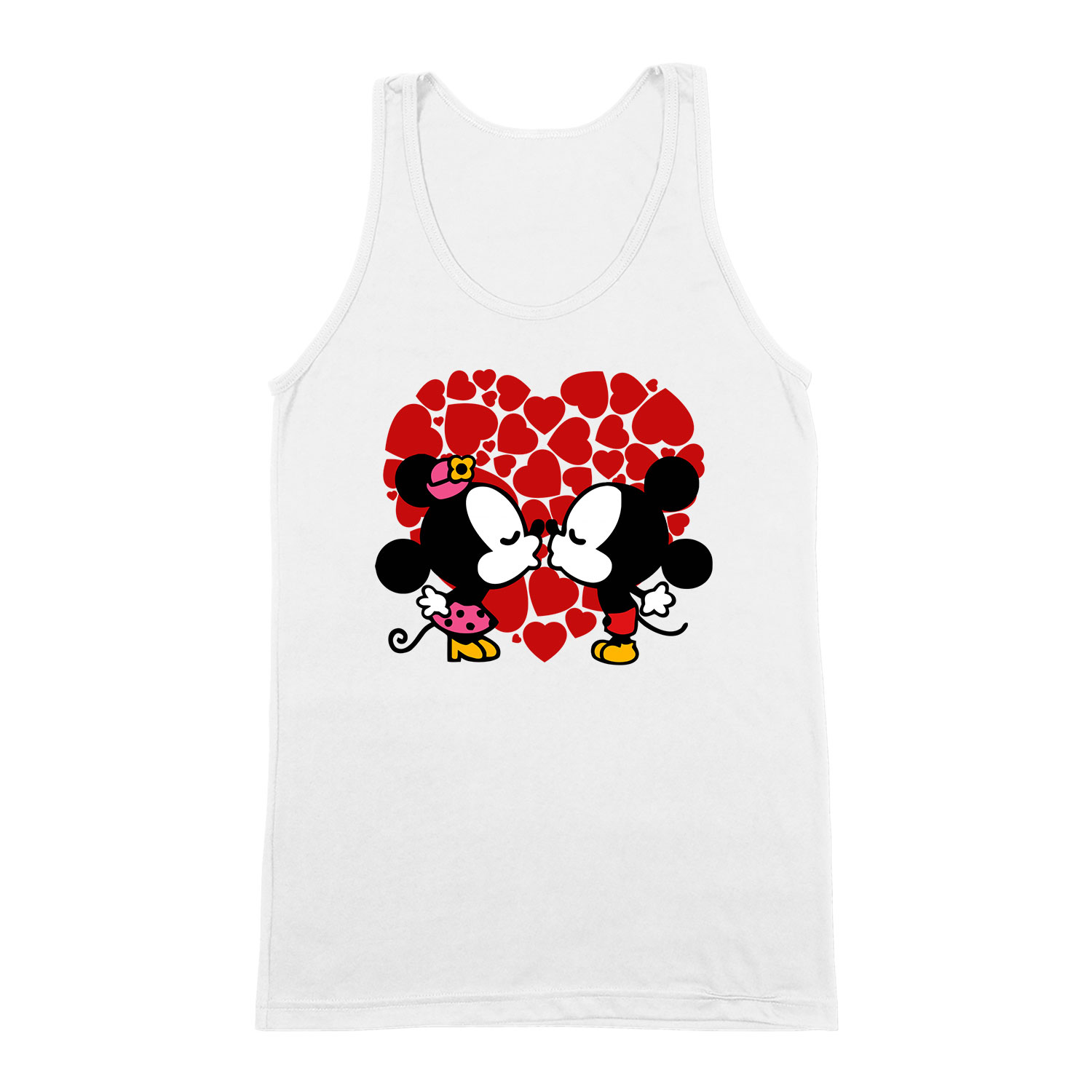 Mickey És Minnie Egér Love Fehér Férfi Trikó