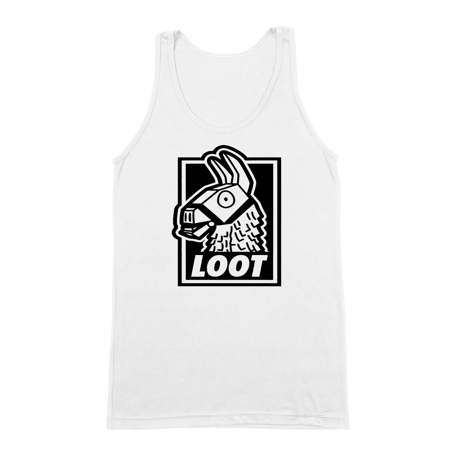 Fortnite loot láma Fehér Férfi Trikó