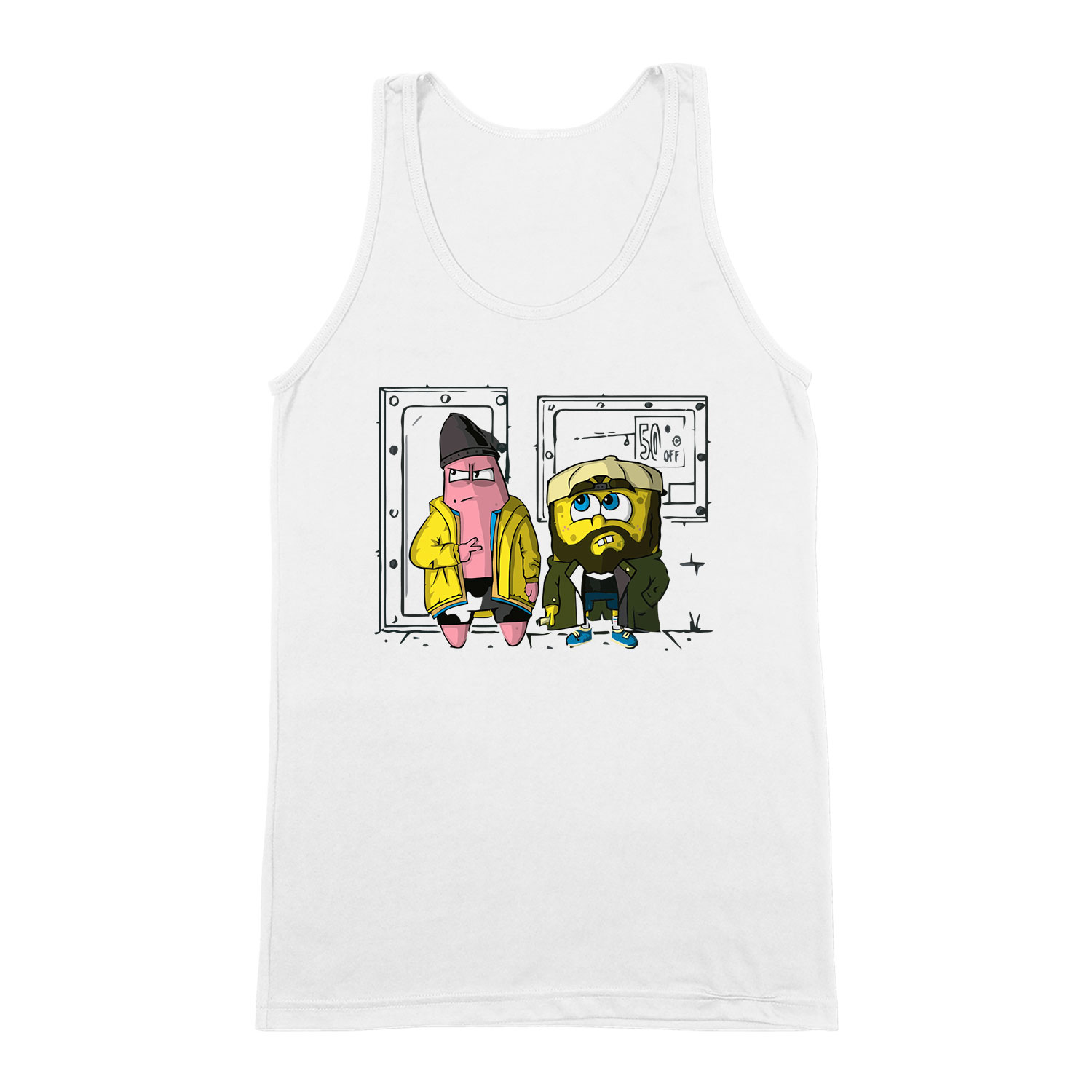 spongya bob jay és néma bob Fehér Férfi Trikó