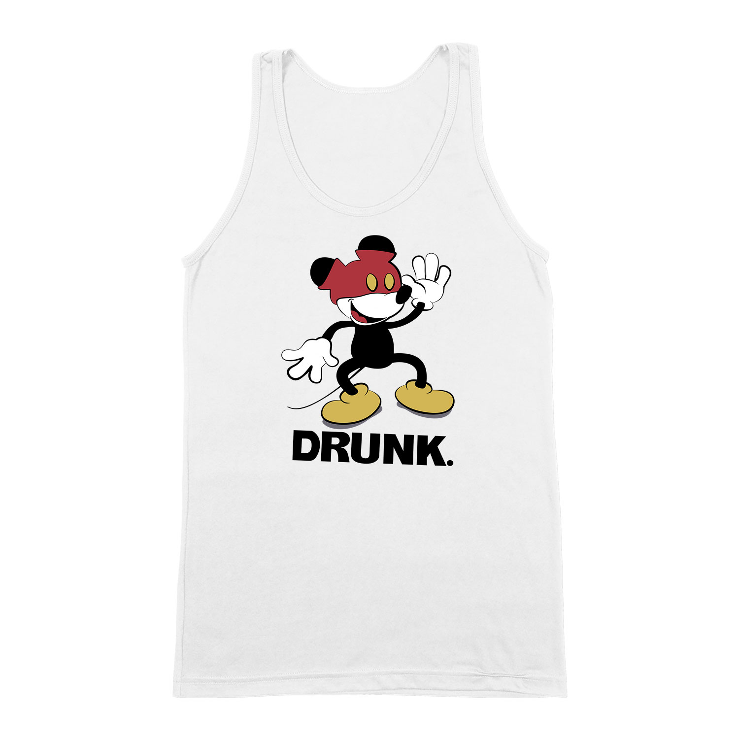 mickey egér részeg Fehér Férfi Trikó