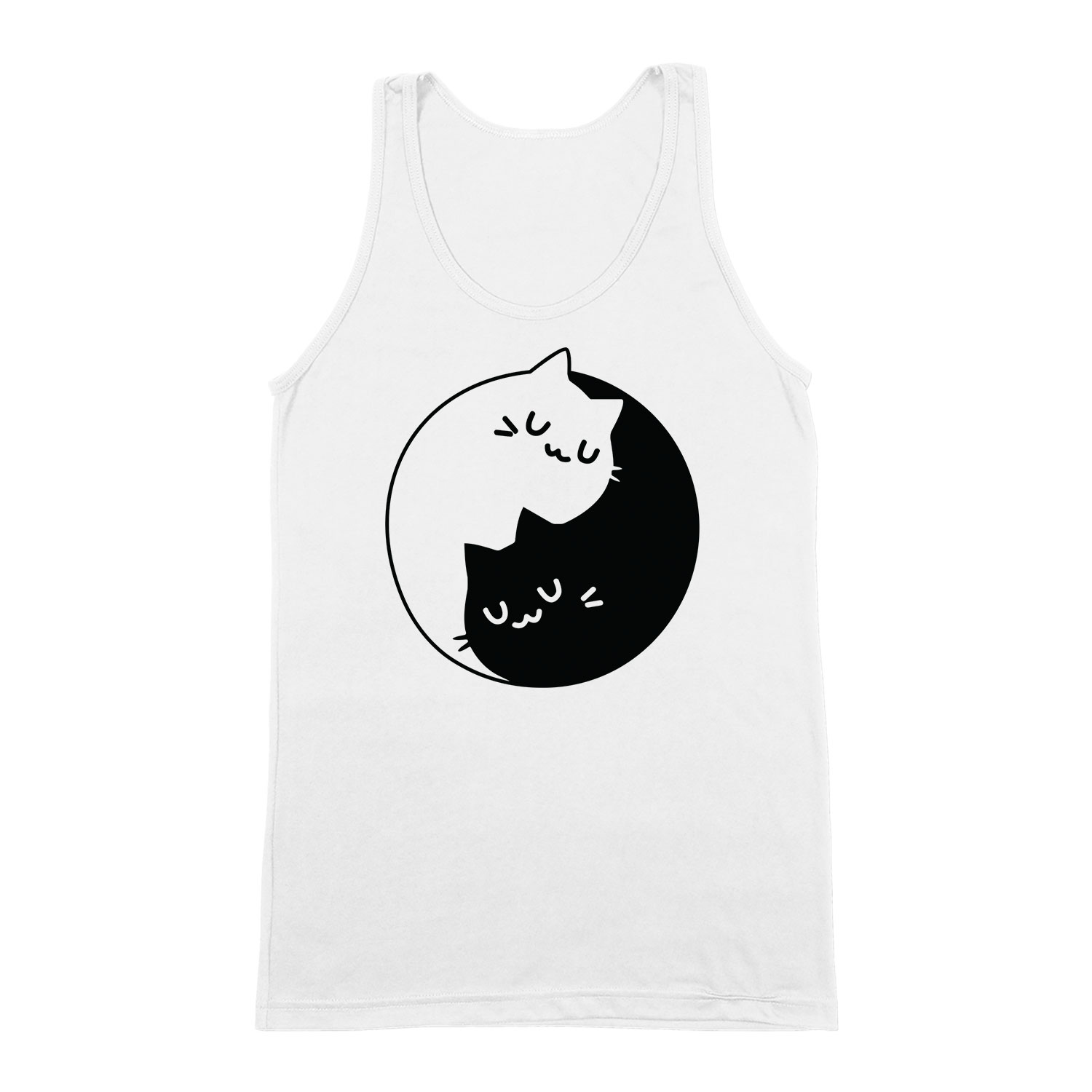 yin yang cica macska macskás macskák Fehér Férfi Trikó