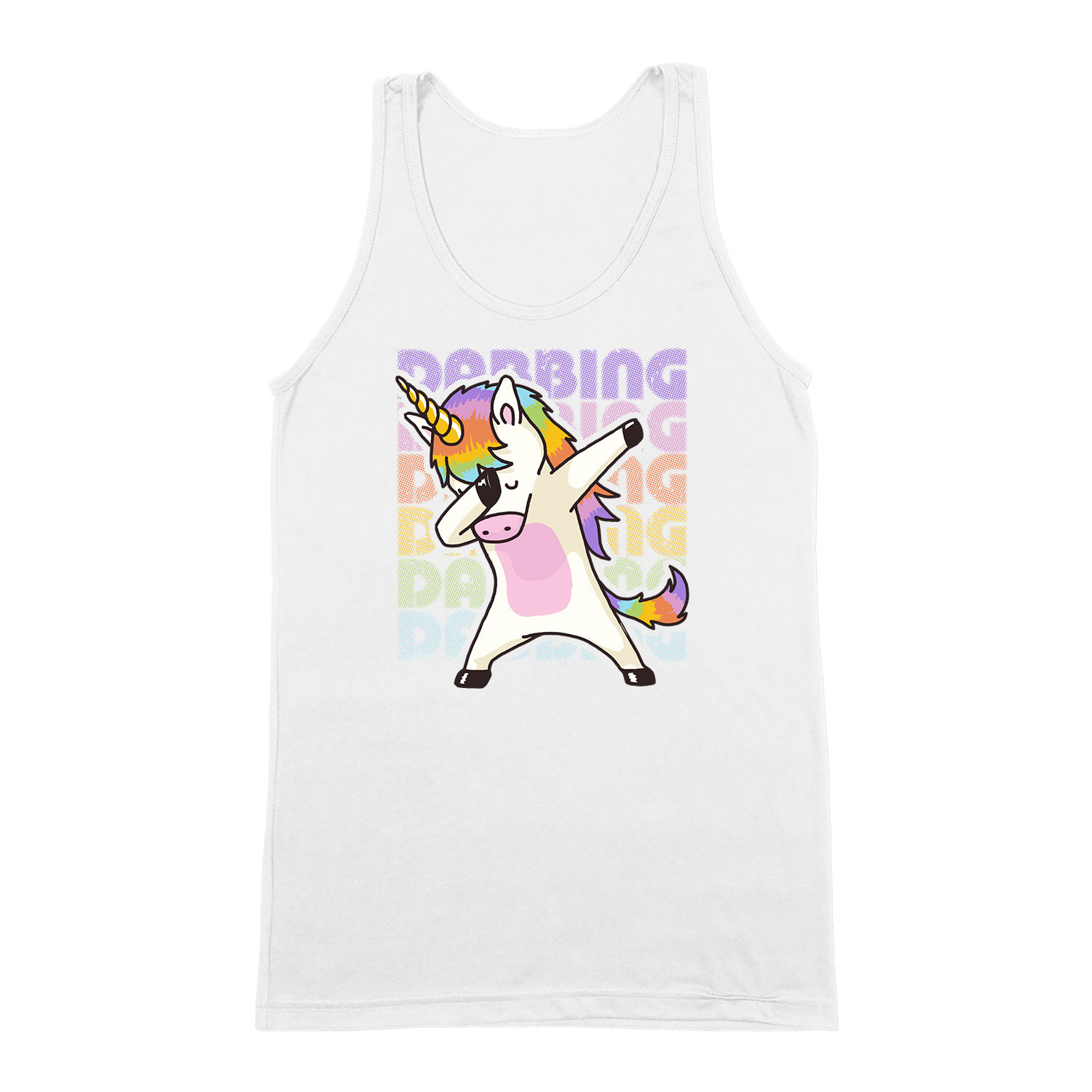 dabbing unikornis unicorn Fehér Férfi Trikó