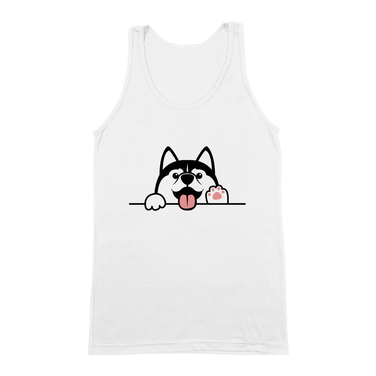 husky kutya Fehér Férfi Trikó