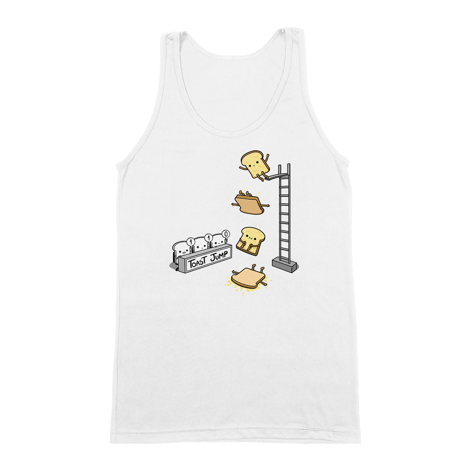toast jump kenyér humor Fehér Férfi Trikó