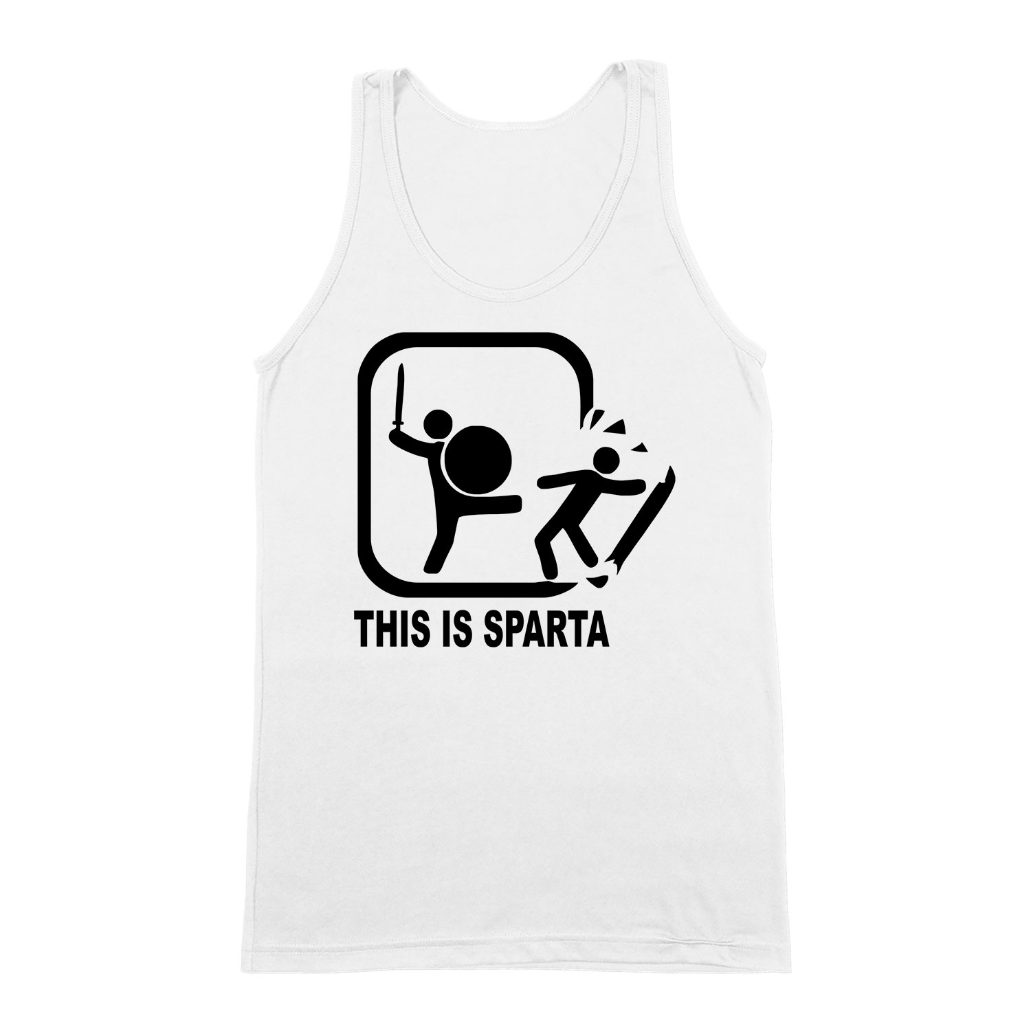 this is sparta ez itt sparta Fehér Férfi Trikó