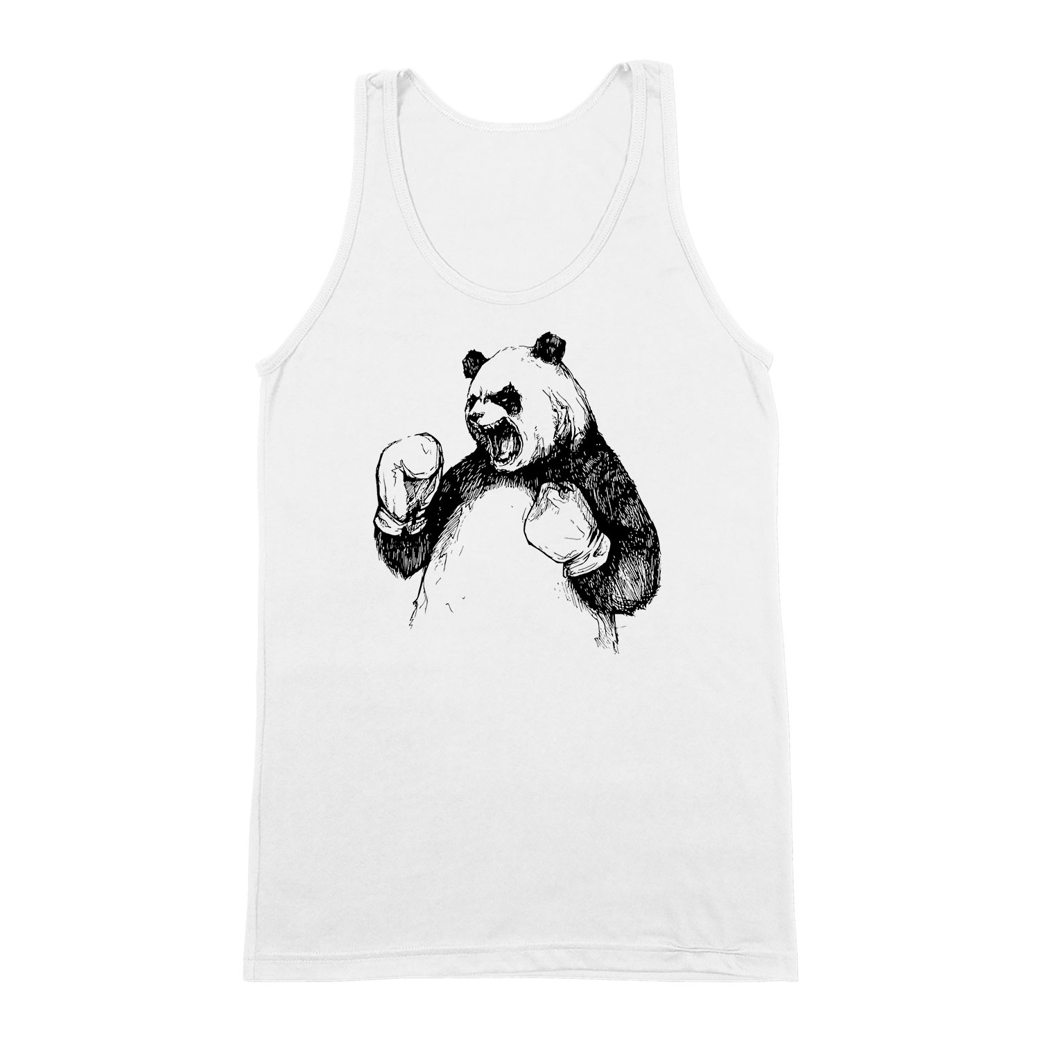 boxoló panda Fehér Férfi Trikó