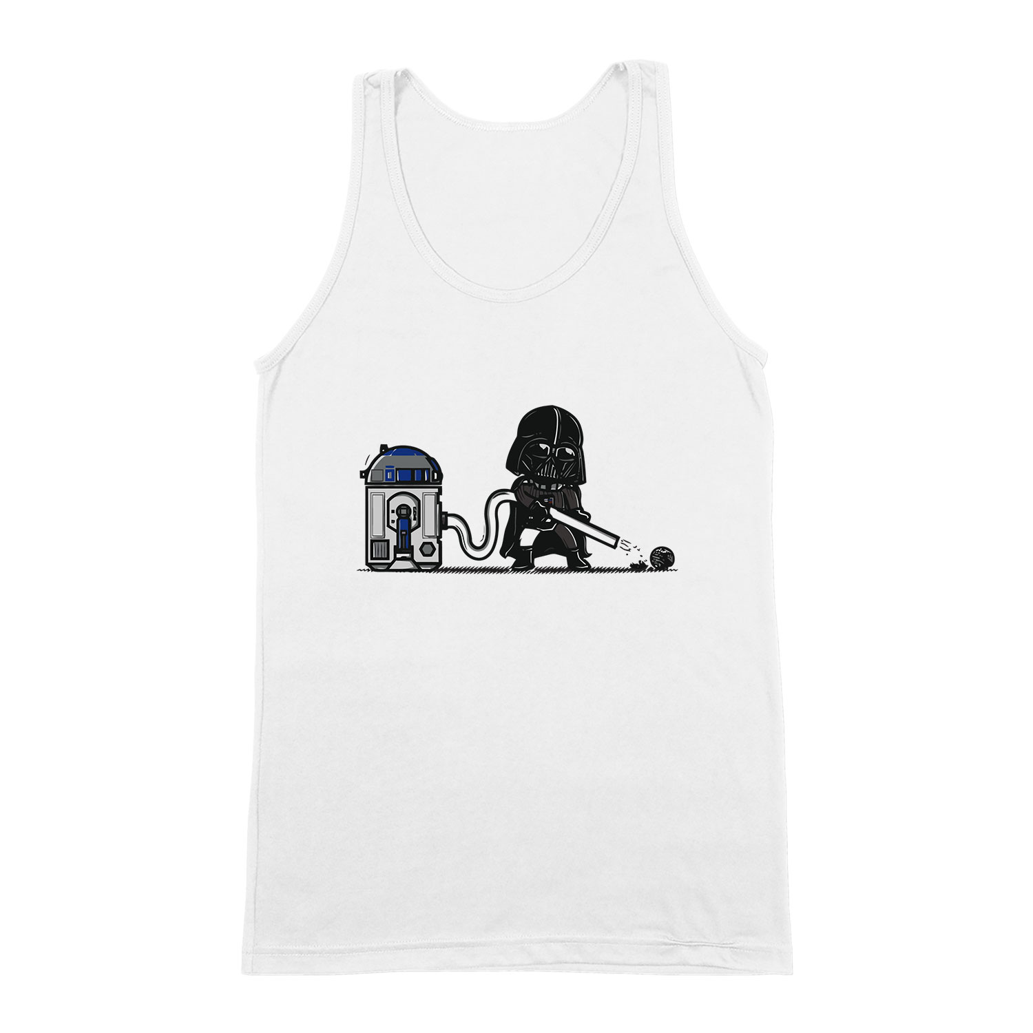 r2d2 darth vader porszívó Fehér Férfi Trikó