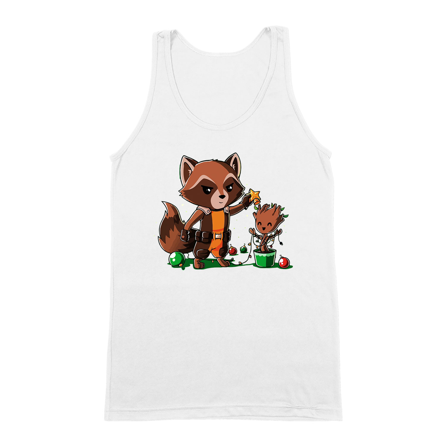 groot rocket raccoon Fehér Férfi Trikó