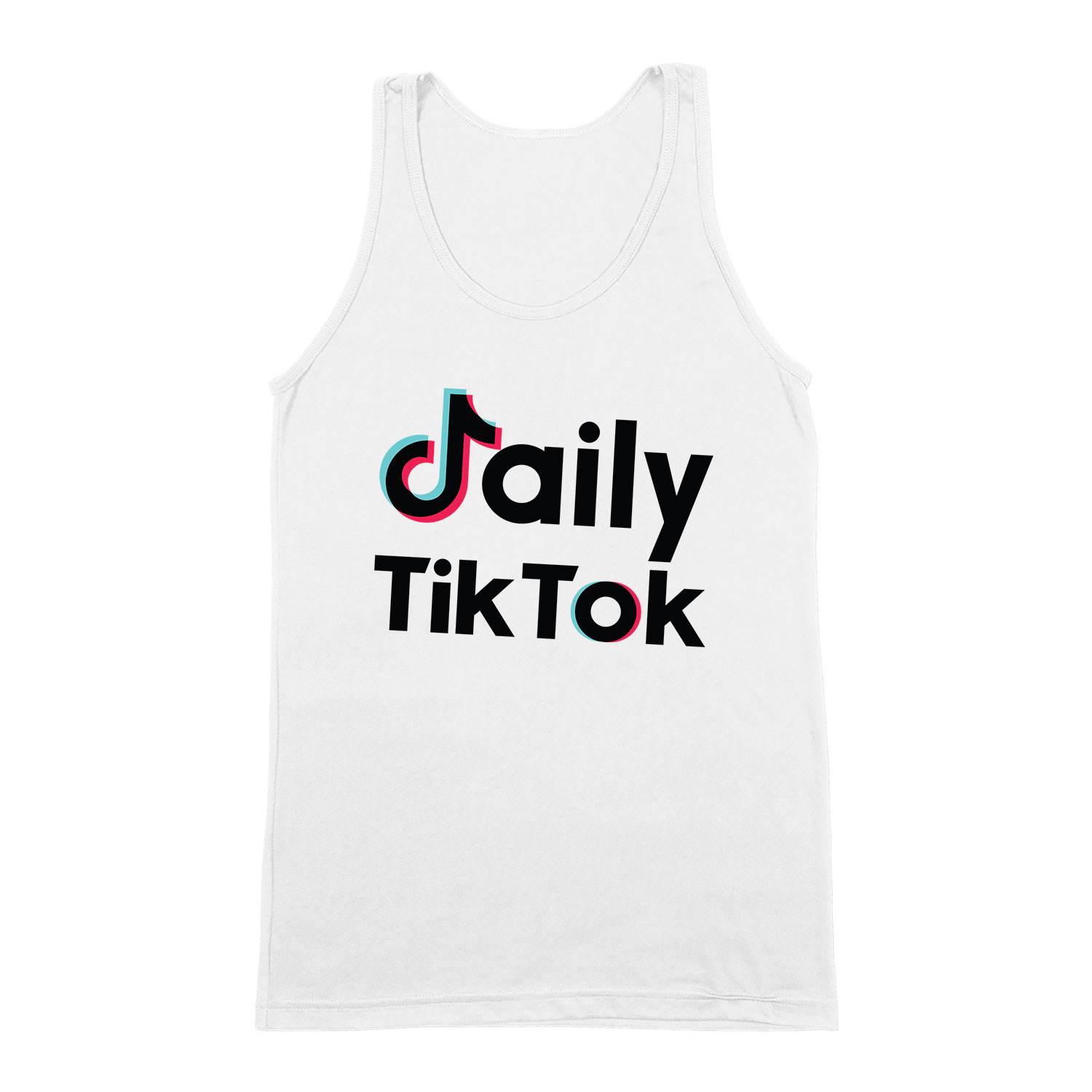 tik tok Fehér Férfi Trikó