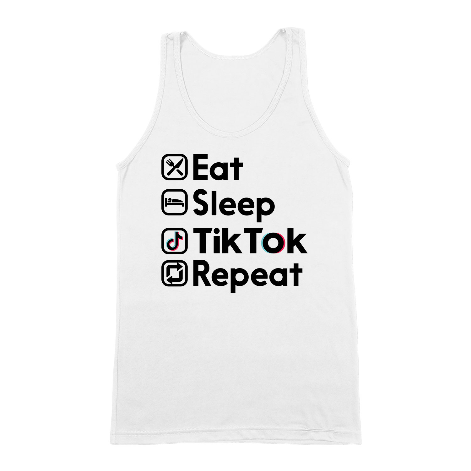 tik tok Fehér Férfi Trikó