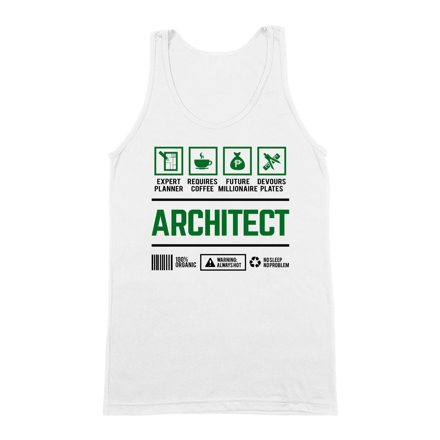 Építész építő architect Fehér Férfi Trikó